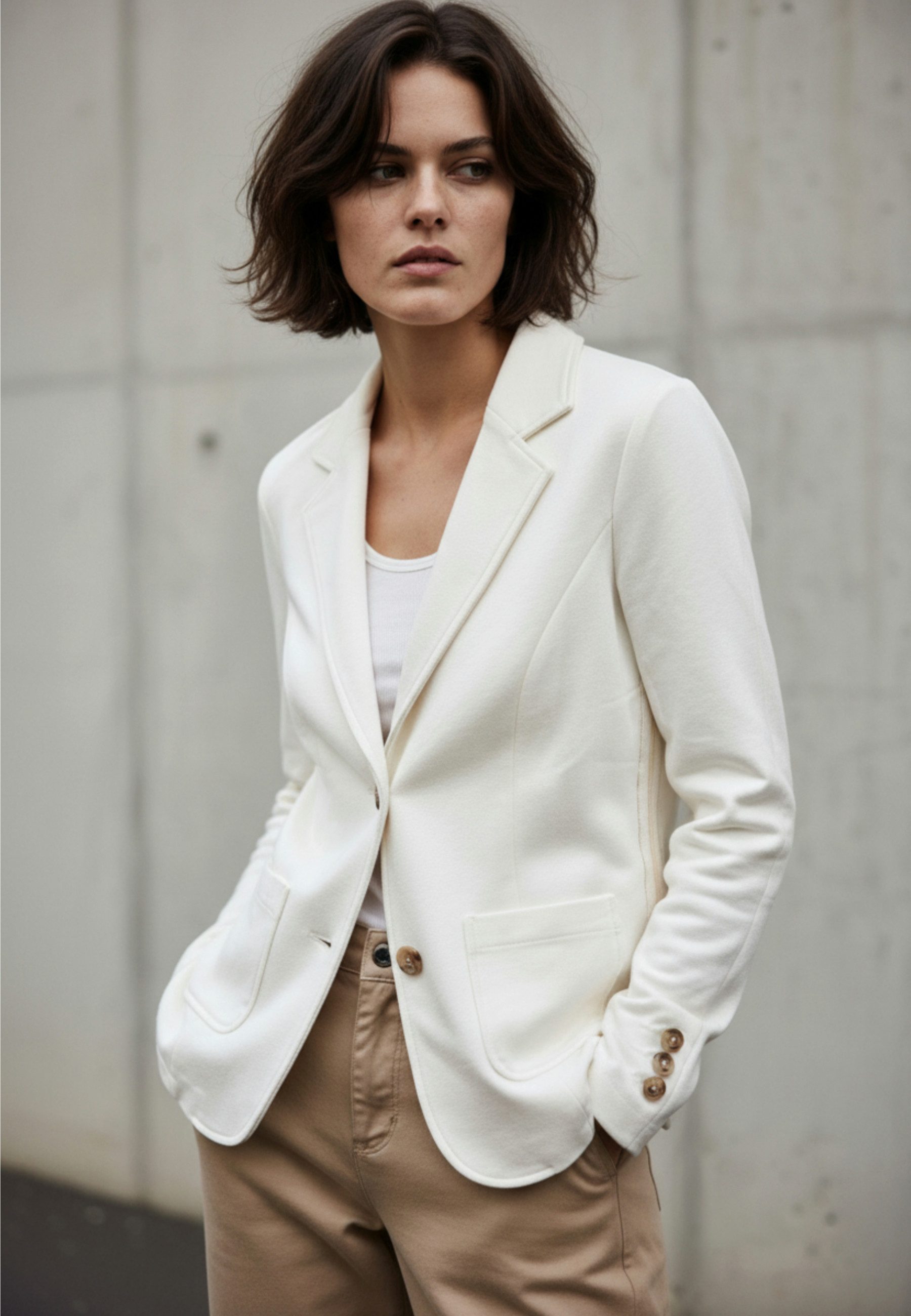 Andijamo-Fashion Jerseyblazer MODERN EASE BLAZER Lässig geschnitterner Blazer aus Sweat Qualtität