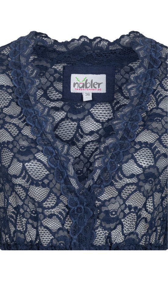 Nübler Dirndlbluse Dirndlbluse 3/4 Arm Laura in Marine von Nübler