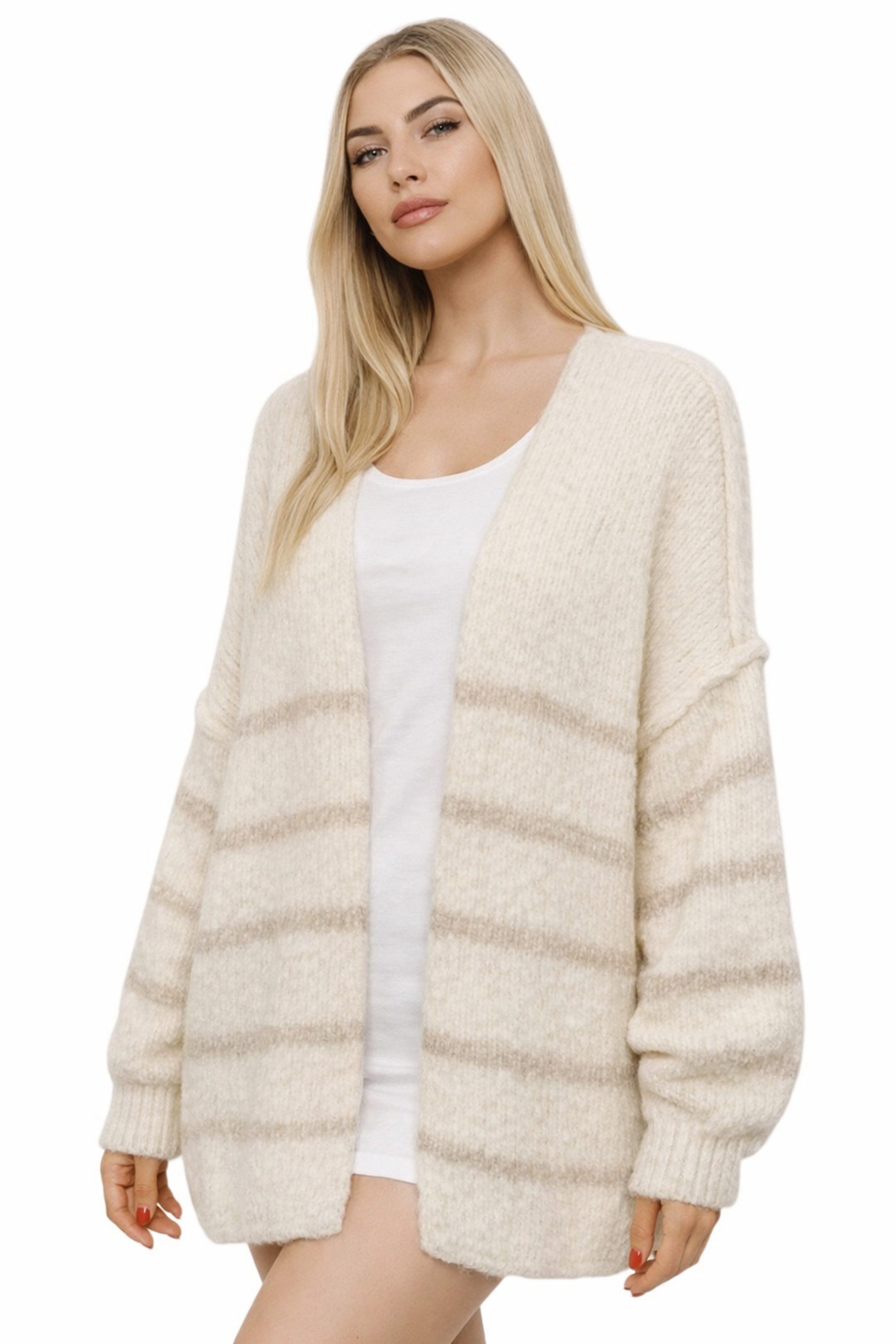 Worldclassca Cardigan Worldclassca Strickjacke Cardigan Open Front Pullover Lang Casual Neue Kollektion - Stilvolle und gemütliche Strickmode für Damen