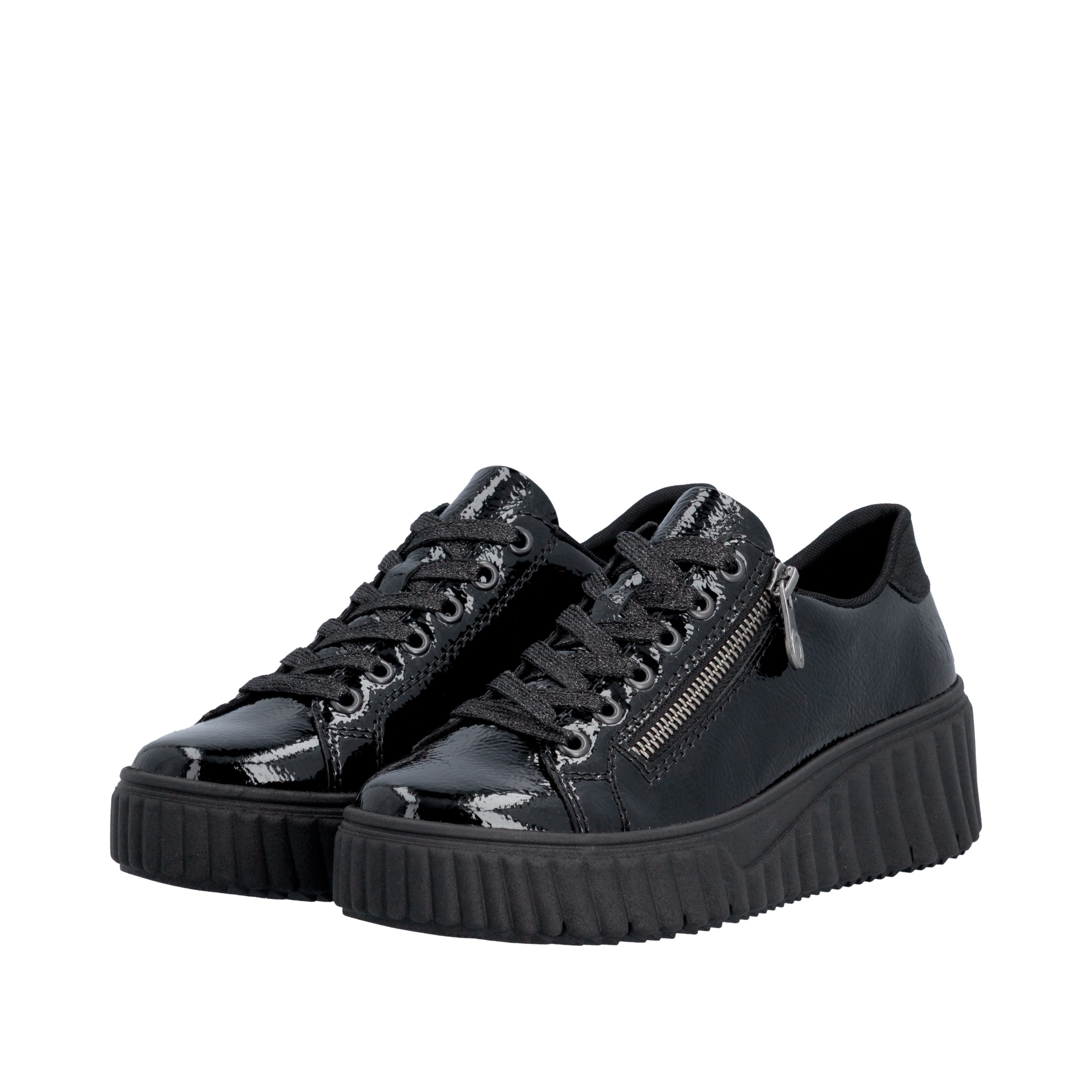 Rieker Plateausneaker Freizeitschuh, Halbschuh, Schnürschuh mit Plateausohle