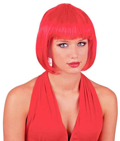 Funny Fashion Kostüm-Perücke Cabaret Bob Perücke 'Holly' für Damen, Rot