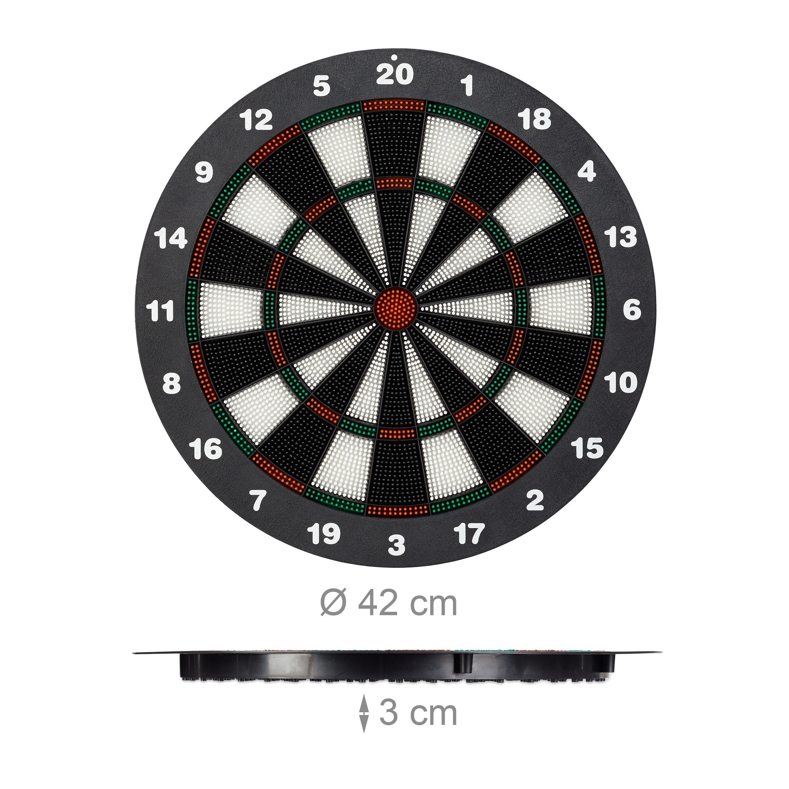 relaxdays Dartscheibe Soft Darts 42 cm