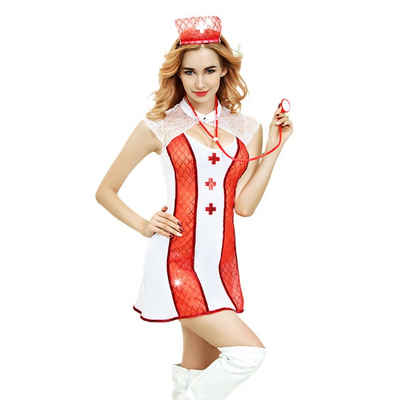 JSY Kostüm Verführerisches Krankenschwester Kostüm 4tlg