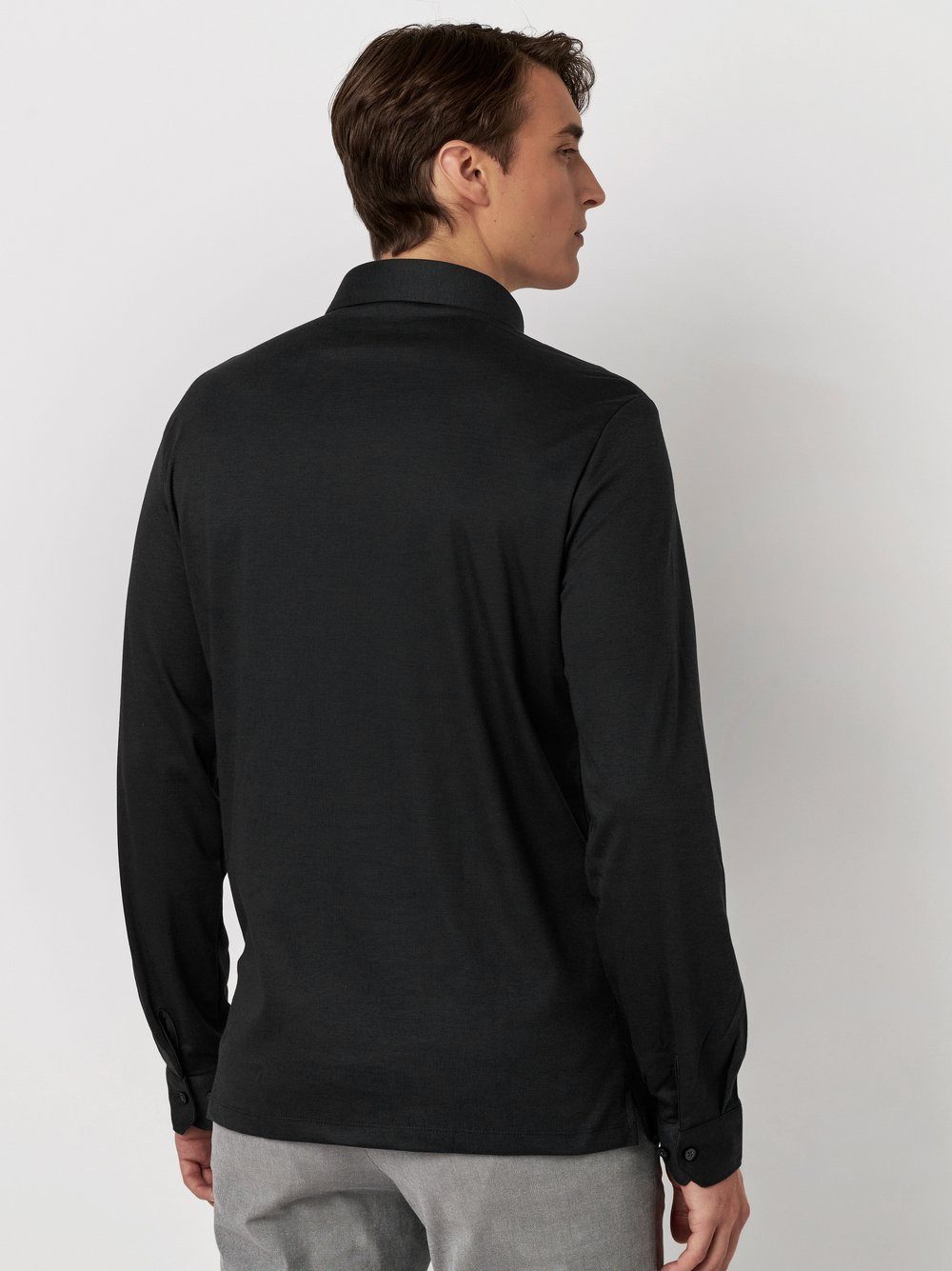 DESOTO Langarm-Poloshirt Jerseypolo Essential Kent langarm Flexibler Stretch – Bild 2 von 5