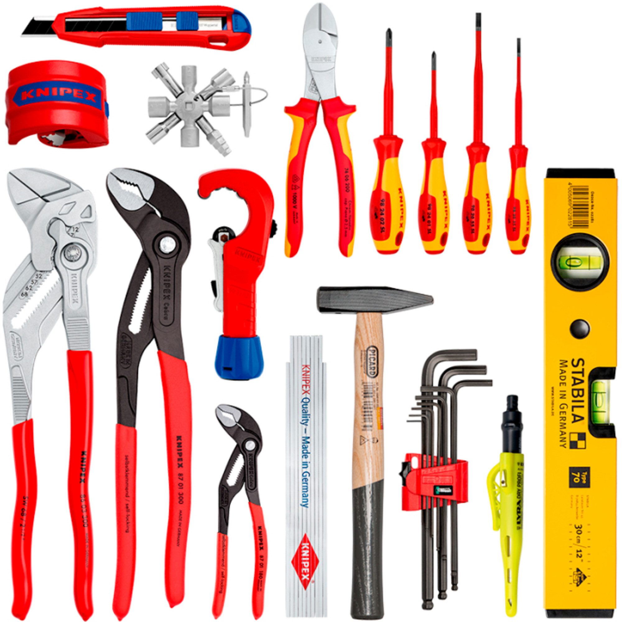 Knipex Werkzeugset KNIPEX Werkzeugrucksack Modular X18 Sanitär, (17-tlg)