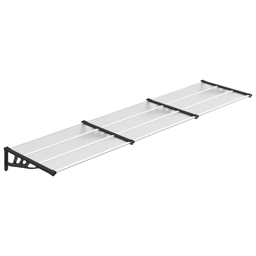 vidaXL Markise Türvordach Schwarz und Transparent 358,5x90 cm Polycarbonat (1-St)