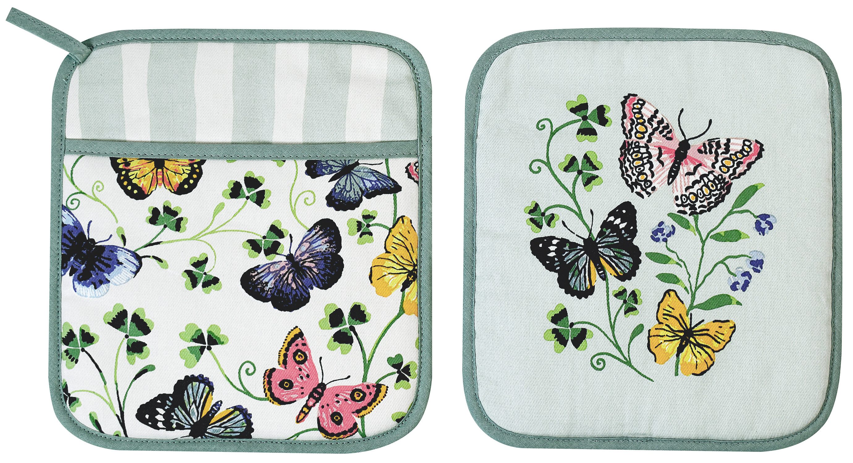 Ulster Weavers Topflappen Butterfly Grove, (1-tlg., 1-teilig), 1x Topflappen hitzebeständig wattiert Pfannen Untersetzer ca.21x21cm