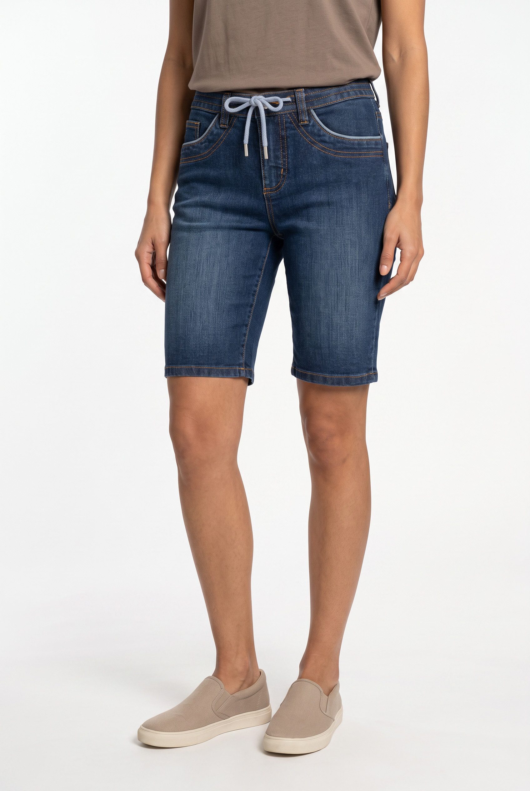 bonprix Bermudas schmale Passform, elastisches Material, mit Bindeband