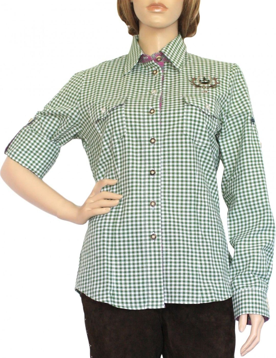 German Wear Trachtenbluse OB8-grün Trachtenbluse Trachtenlederhosen-bluse günstig online kaufen