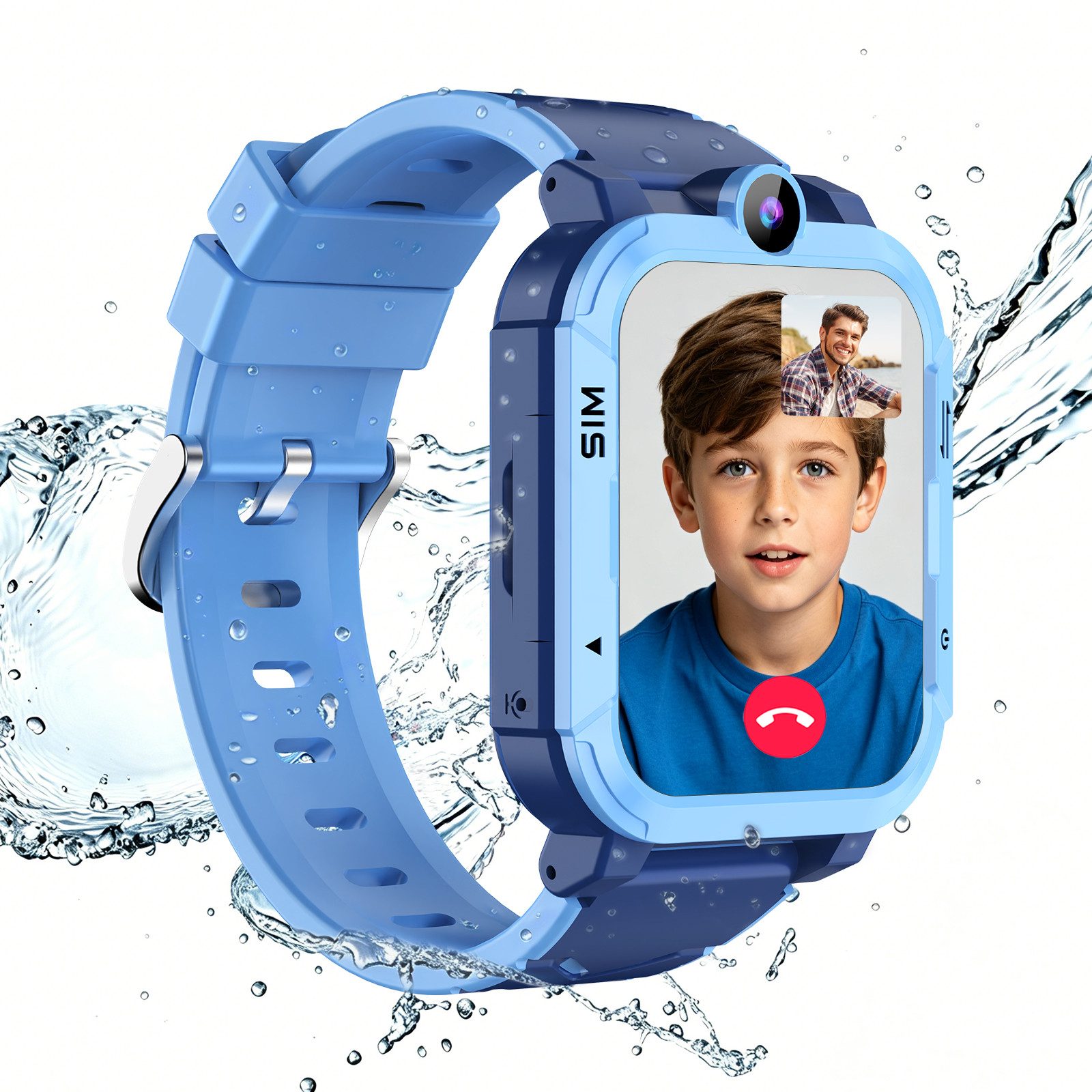 blackview Z20 4G Videoanruf, GPS, SOS-Taste, IP67 wasserdicht, 800mAh Kinder Smartwatch (1,83 Zoll), 1.83", 8 MP, GPS + LBS + WiFi, 800 mAh, IP67, 4G Nano SIM