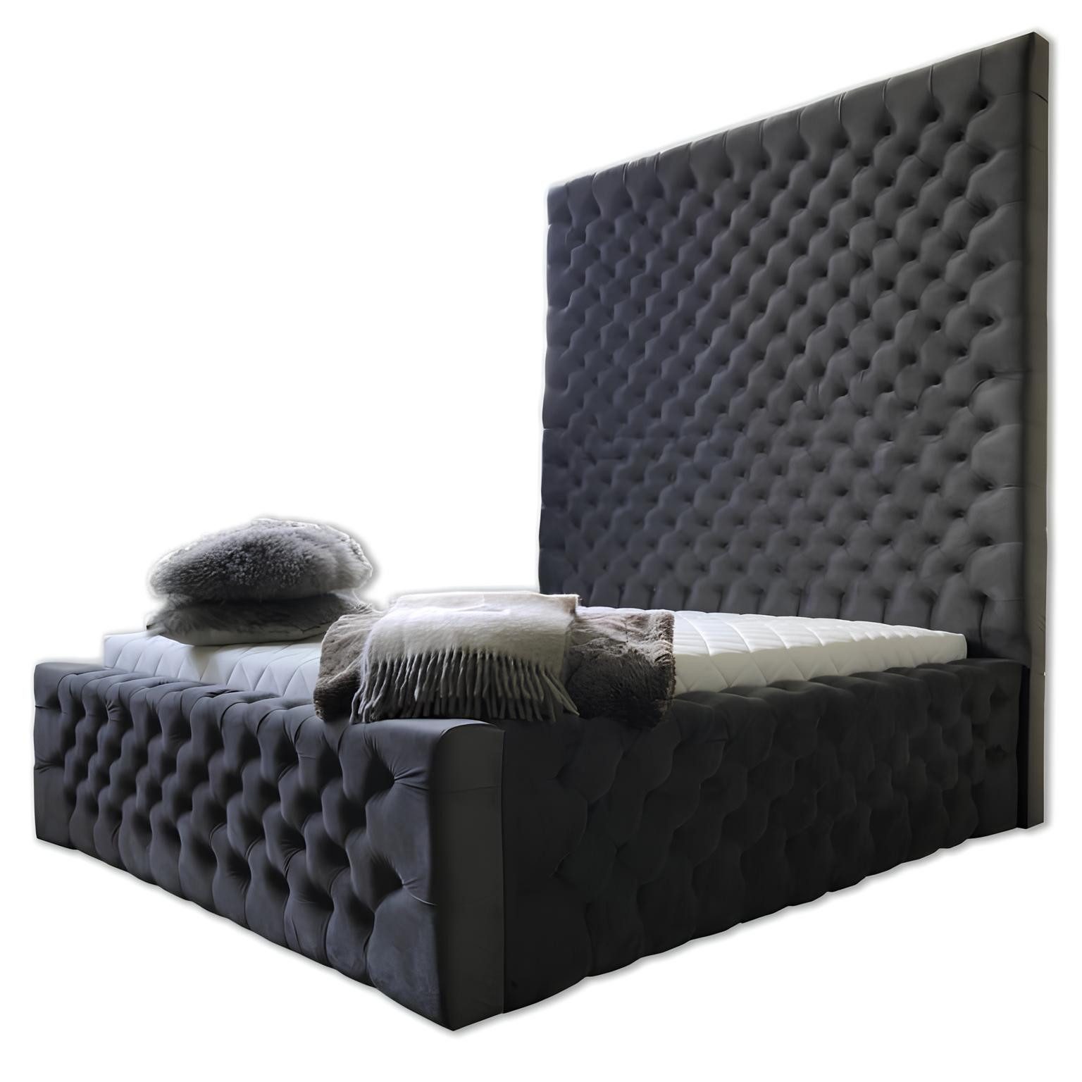 JVmoebel Polsterbett Betten Schwarz Hotel 180x200cm günstig online kaufen