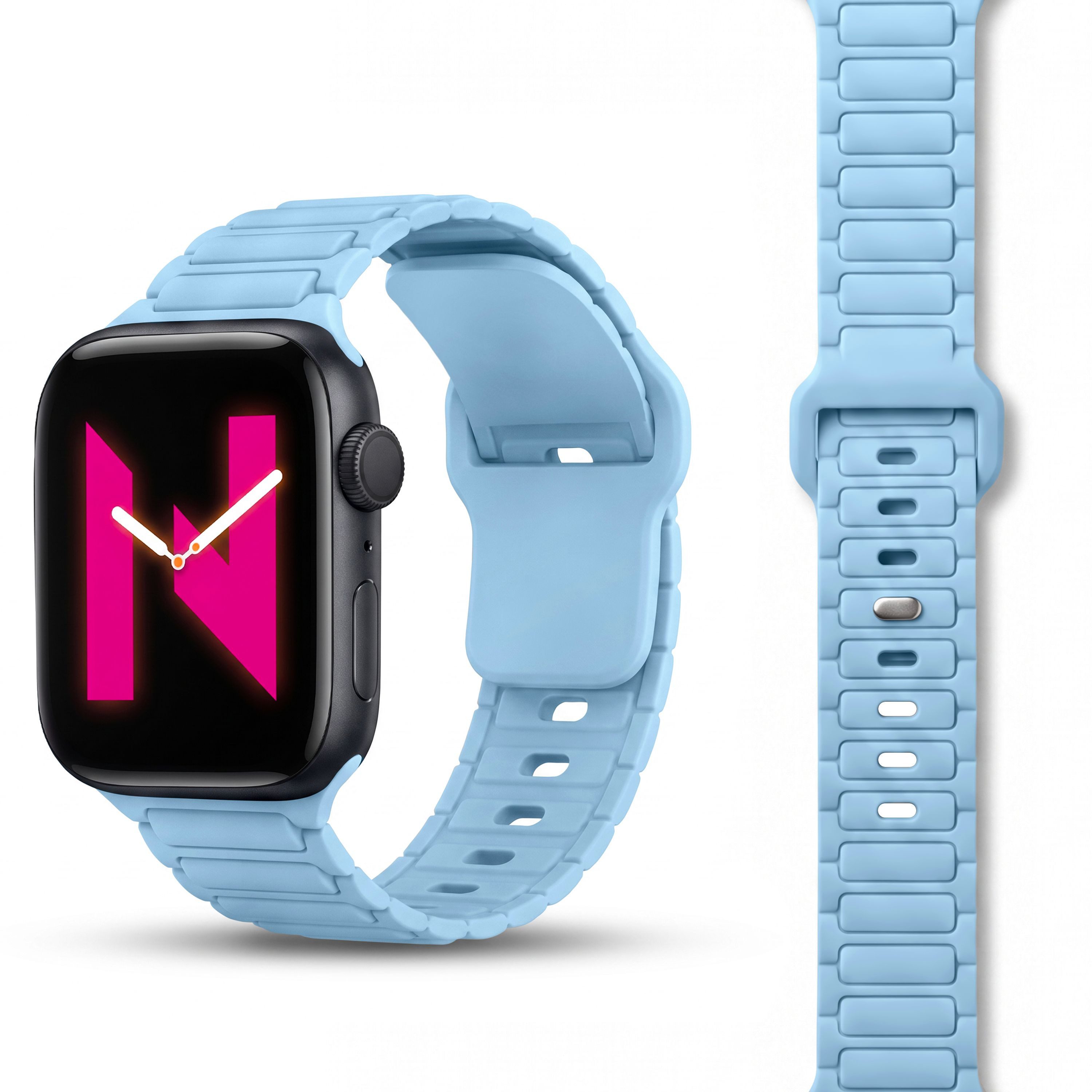 Nalia Smartwatch-Armband Apple Watch 38mm/40/41/42(Serie 10/11), Magnetisches Silikon Ersatzband / für Fitness Uhr / Wasserbeständig