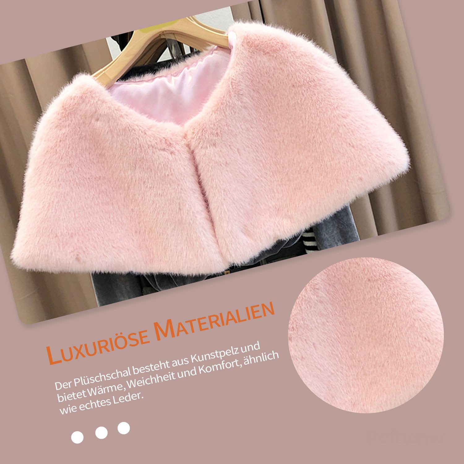 Refttenw Modeschal Damen Winter Kunstpelz Schal, Plüsch Schal für Hochzeits Bankette