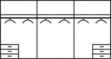 Wimex Kleiderschrank Level (Level, 1-St., Kleiderschrank) 6-türig weiß 300x58x216cm