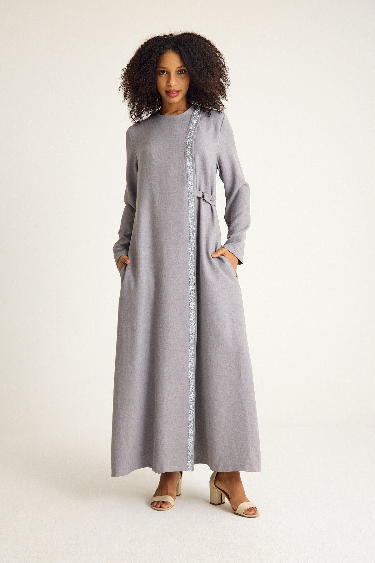 fashionshowcase Tunikakleid Abaya Kleid mit Schmuckdetails günstig online kaufen