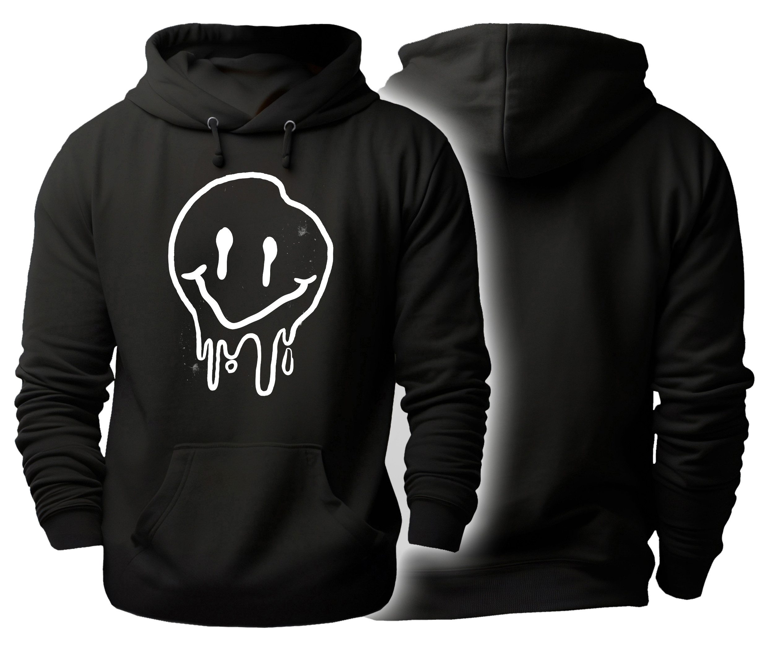 MyDesign24 Hoodie Herren Kapuzen Sweatshirt - zerlaufendes Gesicht Kapuzensweater mit Aufdruck i292