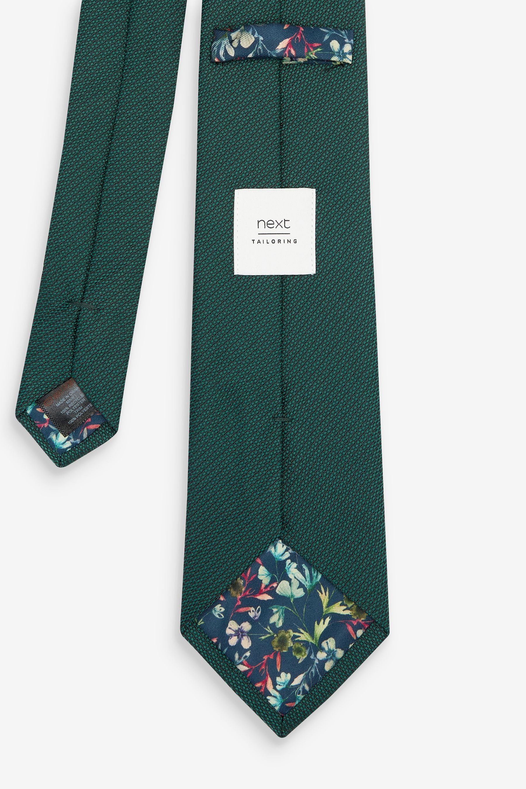 Krawatte mit Krawatte Next Krawattenklammer Green Strukturierte (2-St)