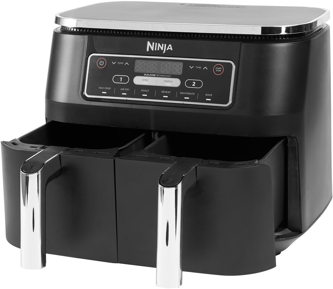 NINJA Heißluftfritteuse Foodi Dual Zone AF300EU, 2400 W, 2 Zonen & 6 Programmen