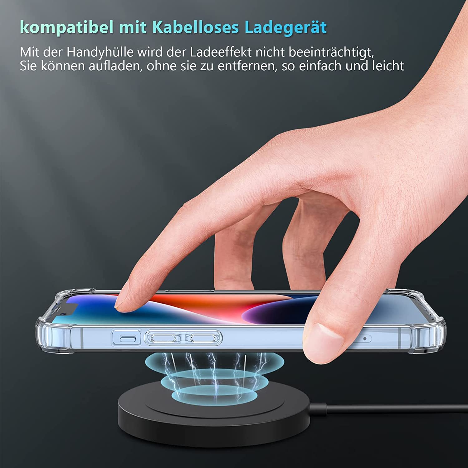 Wisam Smartphone-Hülle Wisam® Apple iPhone 14 Pro 6.1" Anti Shock Silikon Case Clear Hülle 15,49 cm (6,1 Zoll) – Bild 3 von 5