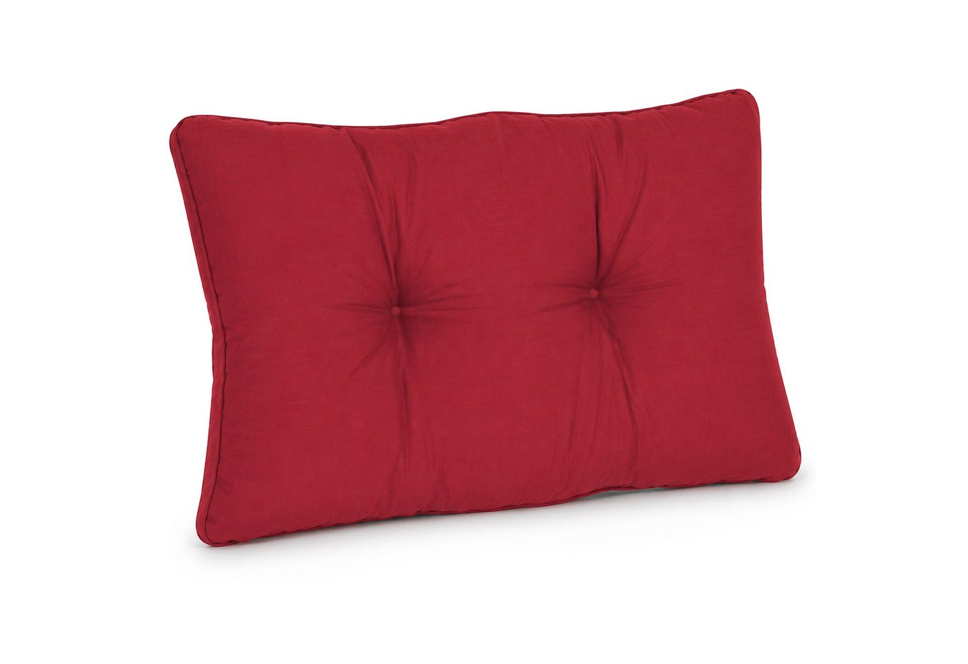 Beautissu Sitzkissen Lounge Kissen Outdoor Rot XLuna, 50x40cm, Sitzkissen Gartenstuhl 10 cm dick Sitzpolster Auflagen für Gartenmöbel