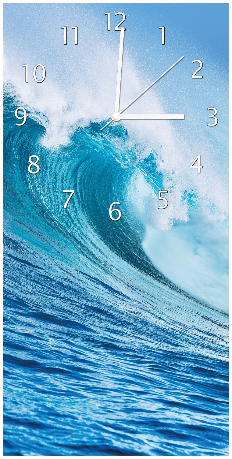 Wallario Wanduhr Eindrucksvolle Welle im Ozean (Uhr aus Acryl)