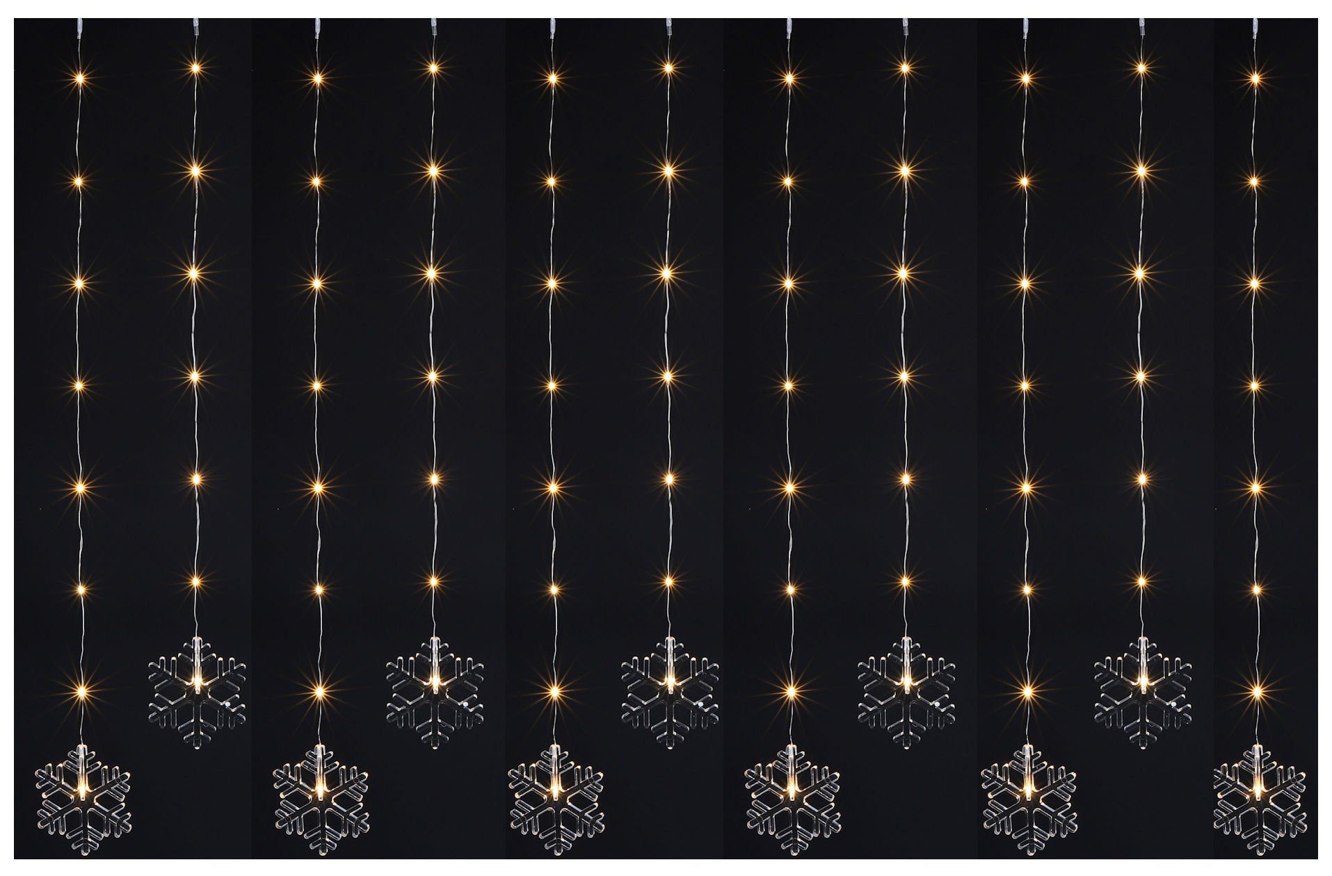 Spetebo Lichtervorhang LED Schneeflocken Lichtervorhang - mit 83 LED, 83-fl günstig online kaufen