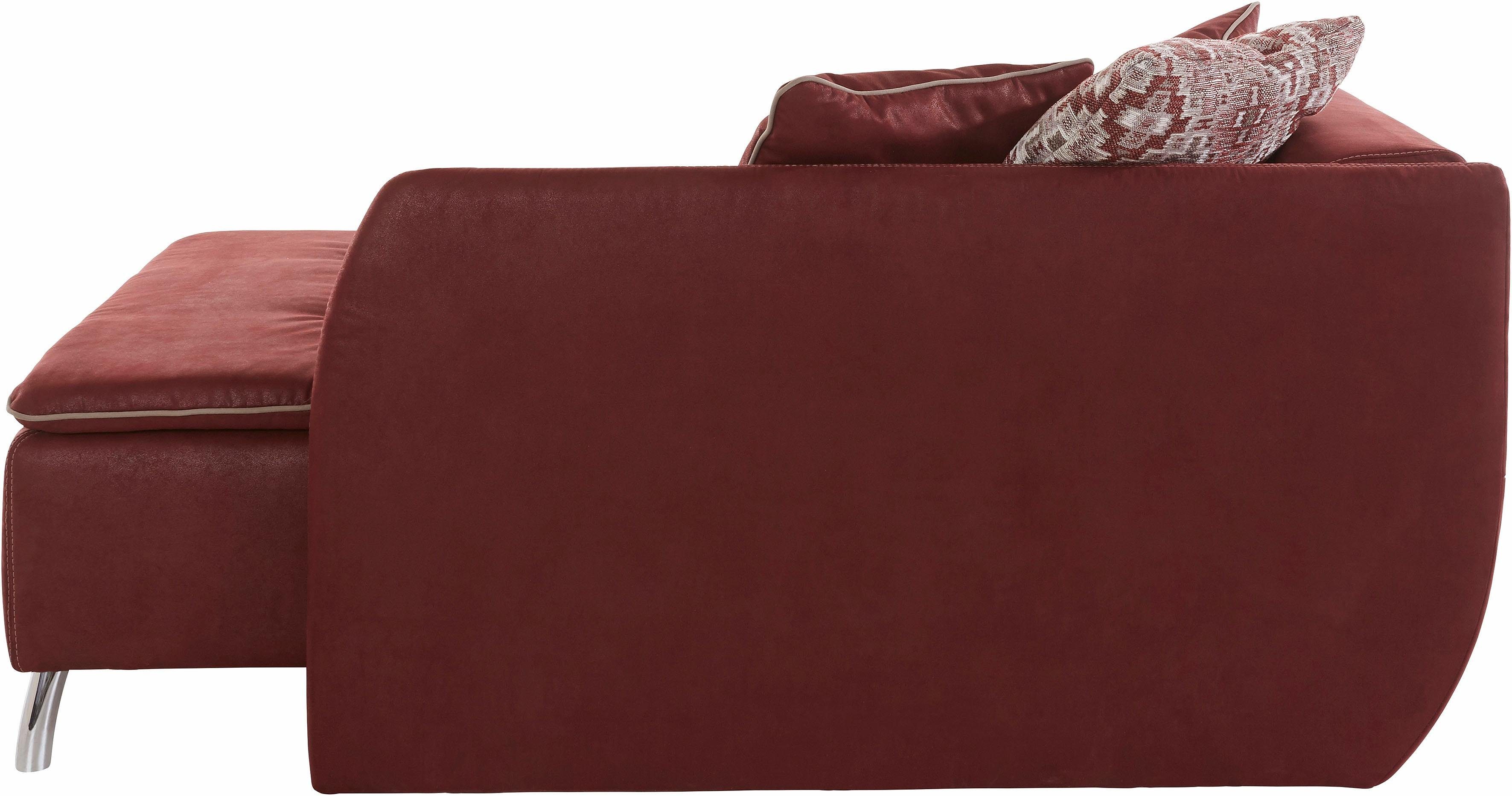 Jockenhöfer Gruppe Schlafsofa Bettfunktion Stauraum, rot praktische Tonnentaschenfederkern | rot Roman, und