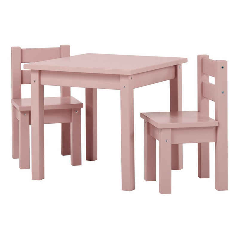 Hoppekids Kindersitzgruppe Mads Tisch mit 2 Stühlen Kiefer massiv & MDF