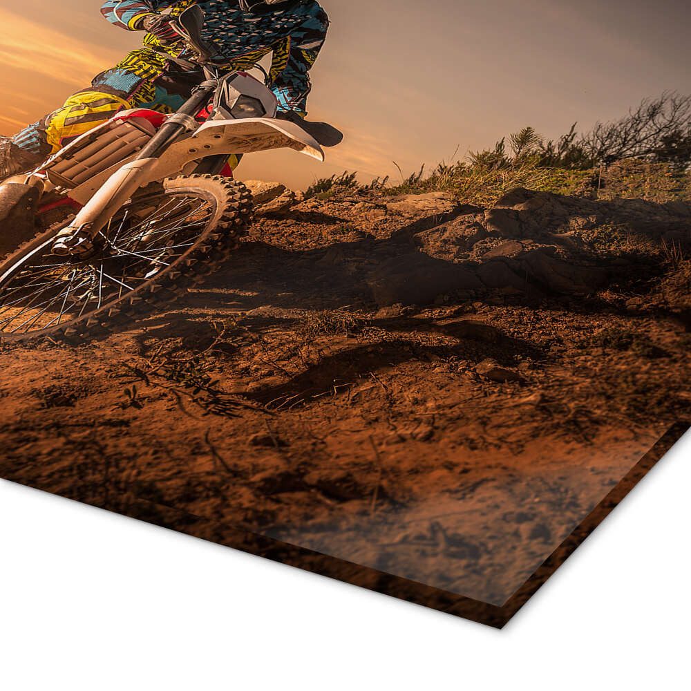Posterlounge Wandbild Enduro-Fahrer am Berg, Editors Choice, erhältlich als Poster, Leinwandbild, Wandsticker oder Acrylglasbild