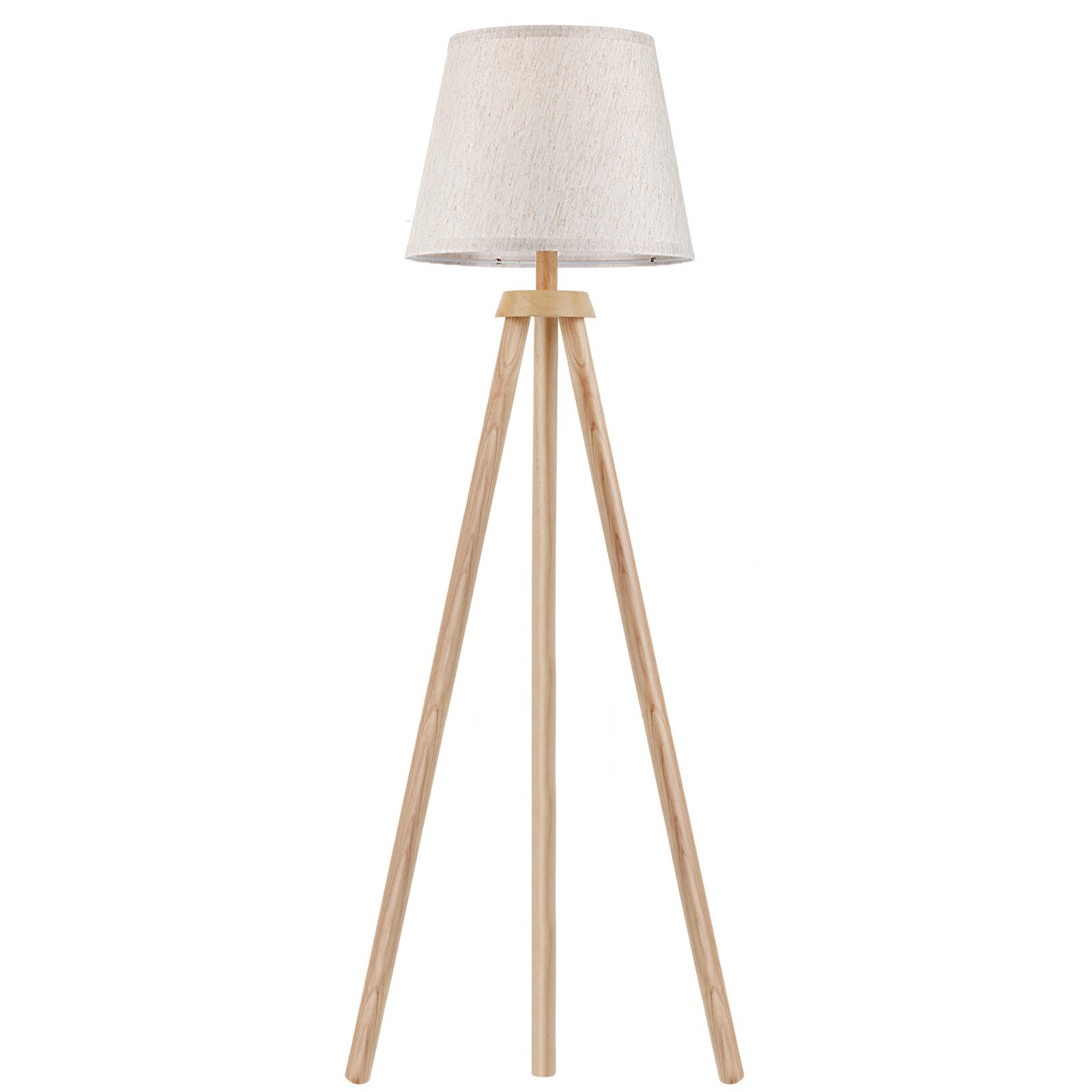 Lujasi LED Stehlampe 12W Dimmbare Dreibein Stehlampe aus Holz mit Glühbirne günstig online kaufen