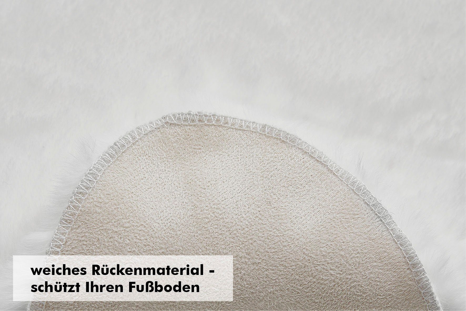 Fellteppich Novara, LUXOR living, weiß 30 mm, Kunstfell, Kaninchenfell-Haptik, Höhe: Hochflor, besonders weicher waschbar fellförmig