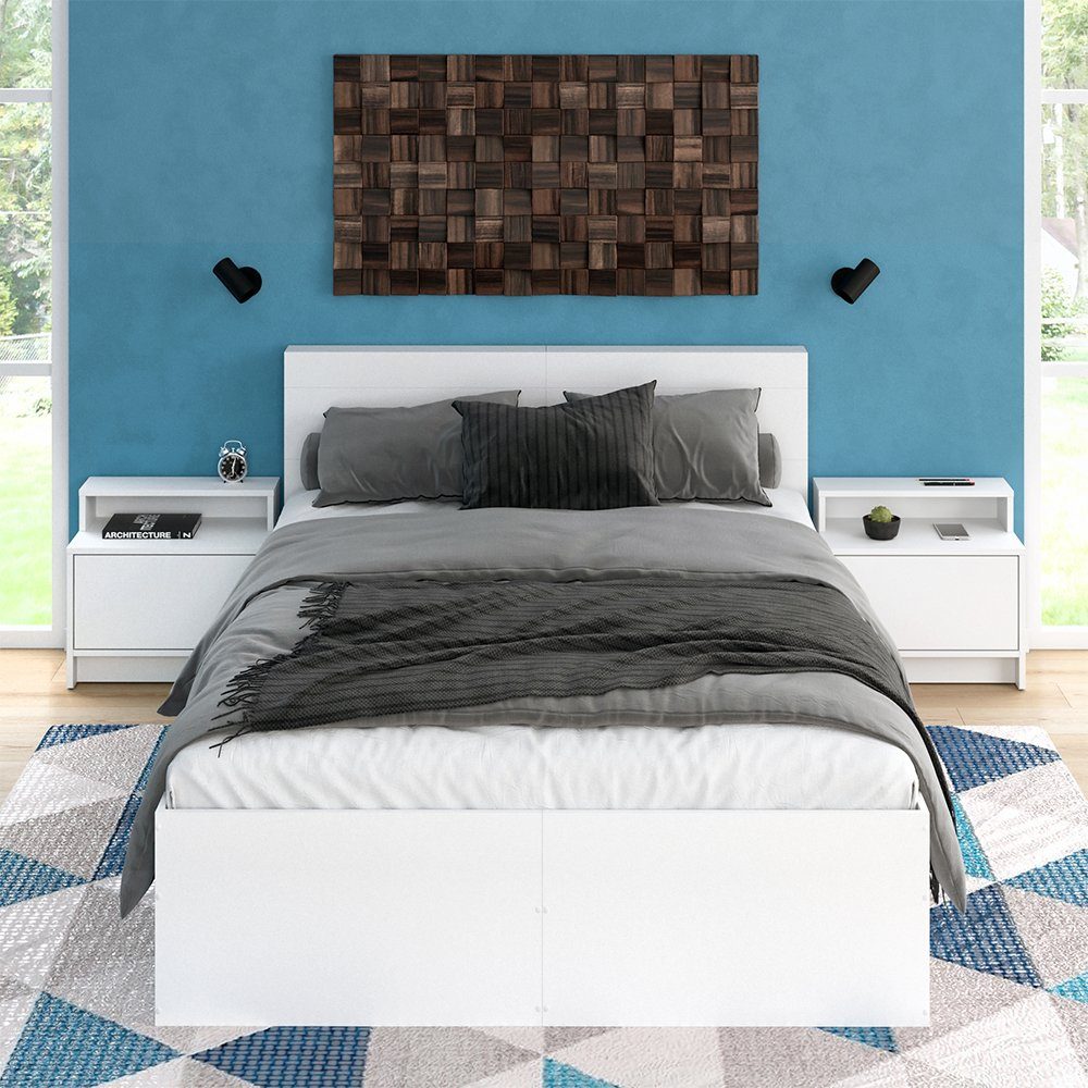 Vicco Nachtschrank Nara, Weiß, 50.2 x 46.4 cm günstig online kaufen