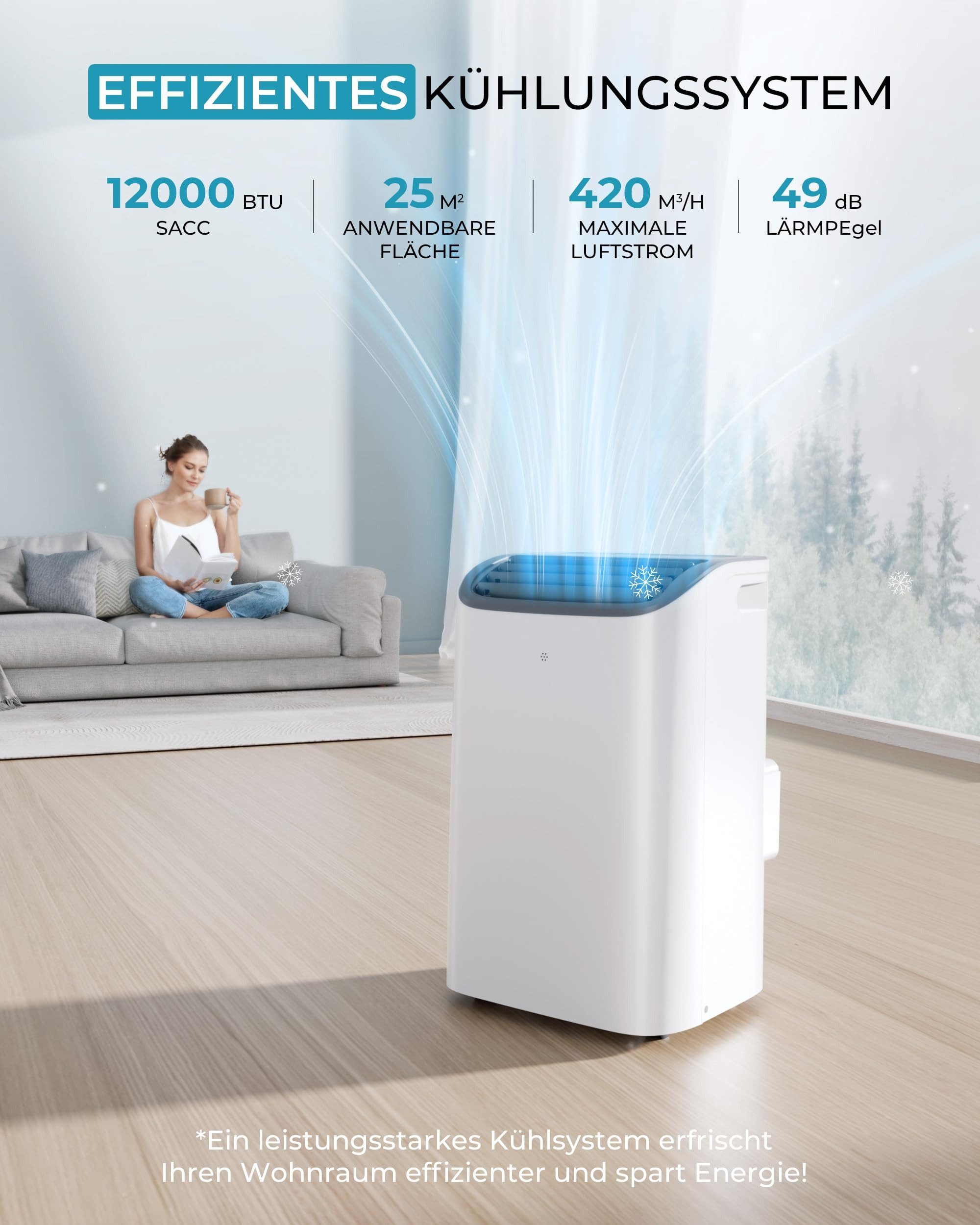 EUHOMY Klimagerät 12000 BTU 4-in-1 Mobile günstig online kaufen