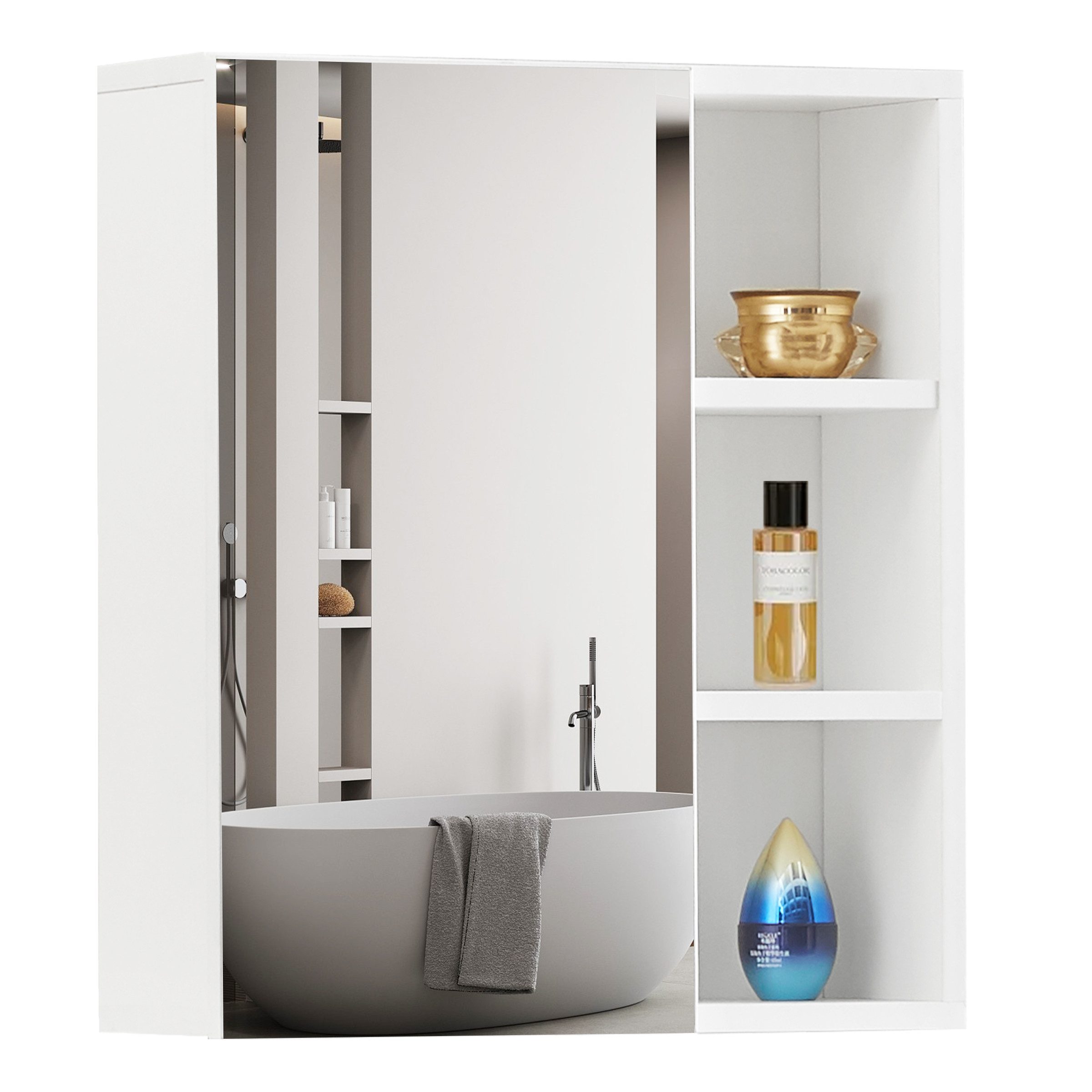 Ofcasa Badezimmerspiegelschrank Wandschrank (1er Set) 45x17x52cm günstig online kaufen