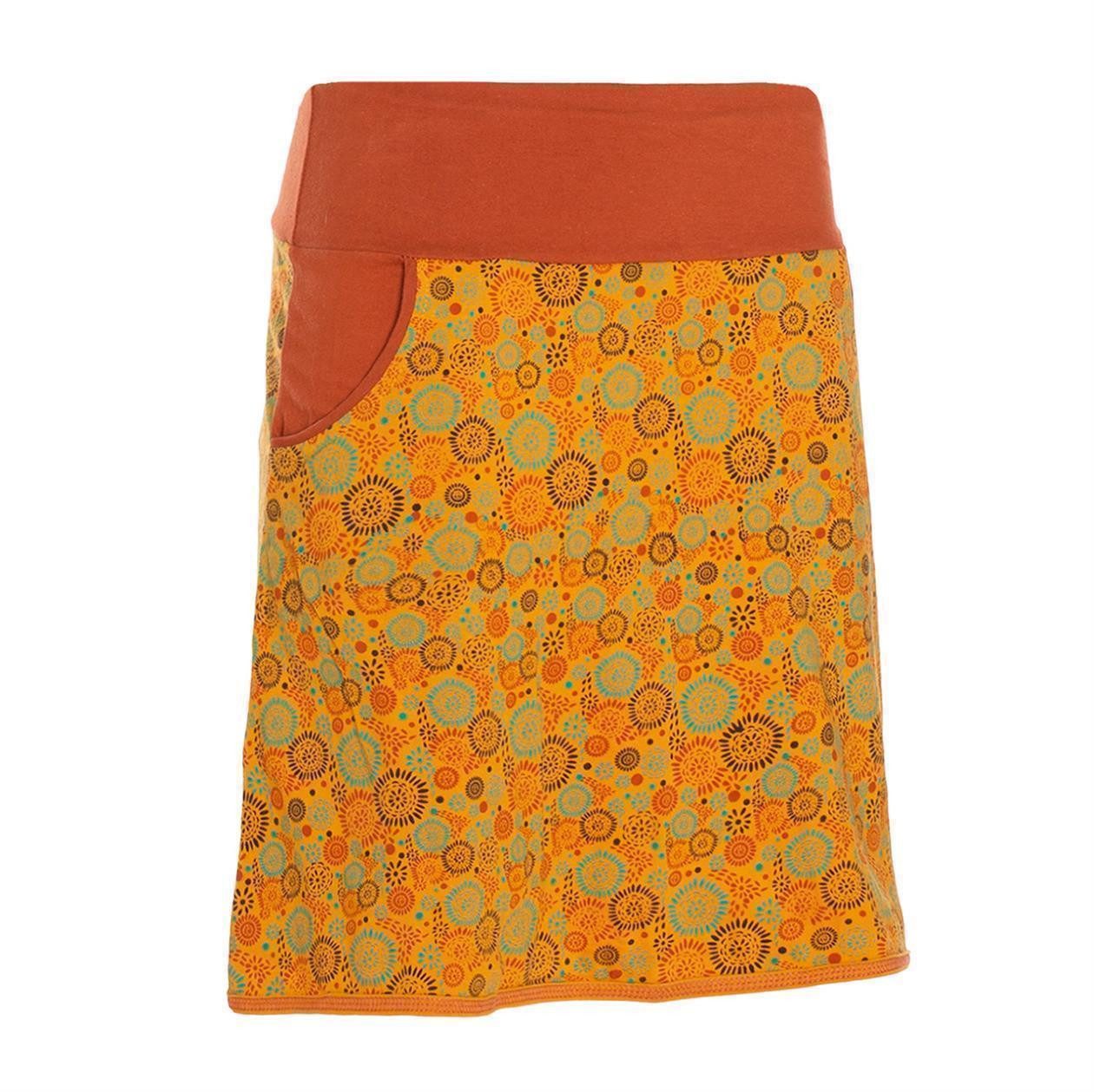 Vishes Minirock Baumwolle Blumen-Muster extra breiter Bund mit Kordel-Zug und Taschen Alternative Bekleidung, Ethno, Hippie, Retro Style