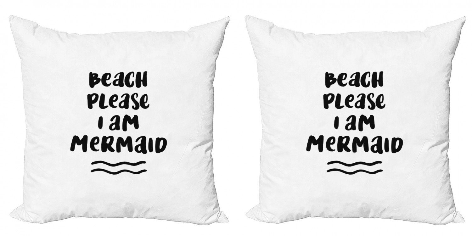Kissenbezüge Modern Accent Doppelseitiger Digitaldruck, Abakuhaus (2 Stück), Ich bin Mermaid Strand Bitte Phrase