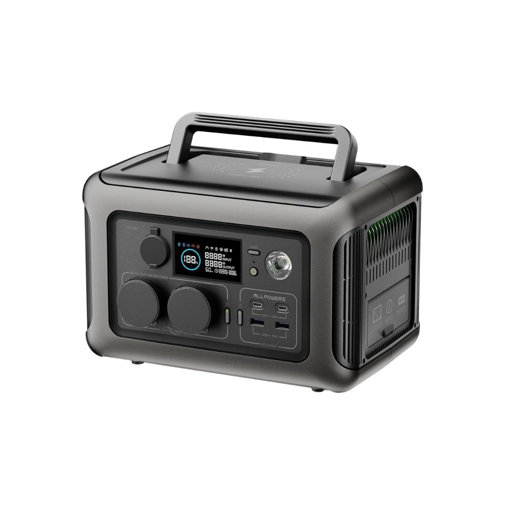 ALLPOWERS Tragbare Powerstation R600, 299 Wh LiFeP04-Akku für Camping Powerstation 80000 mAh (230 V), tragbares Design, Kabellose Ladefläche