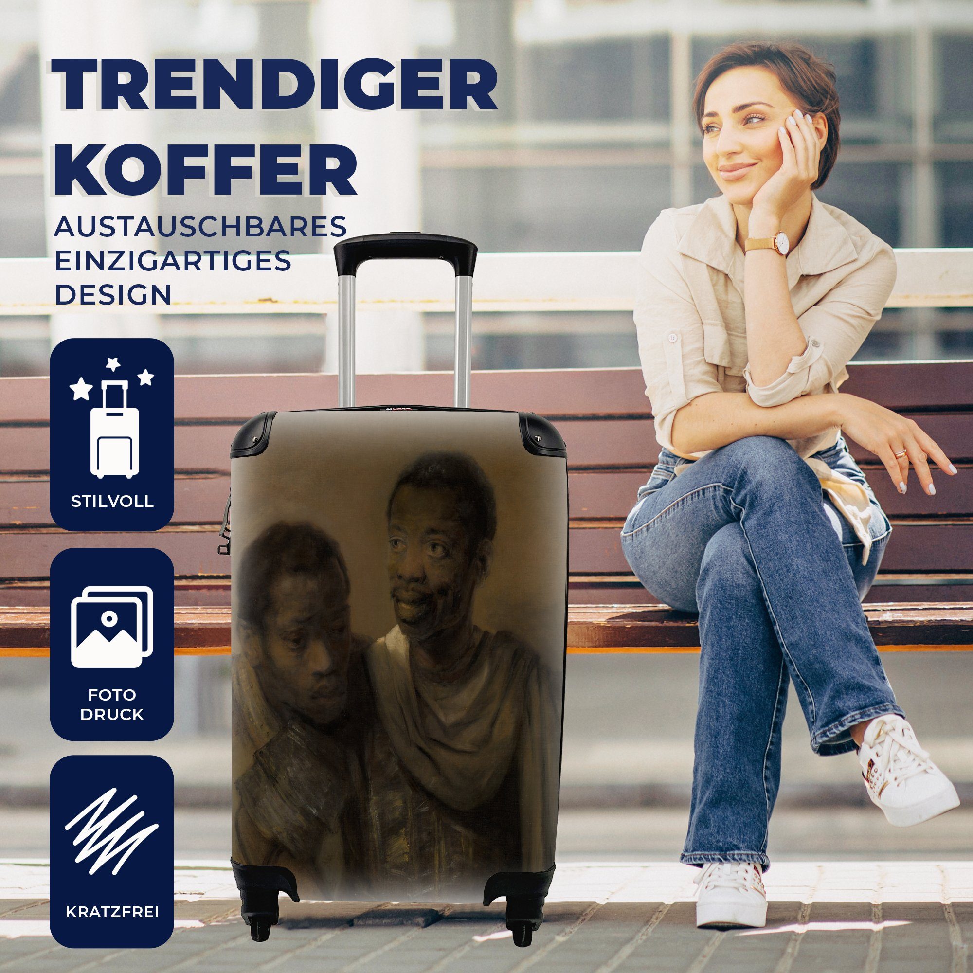 Handgepäck Reisekoffer MuchoWow - Mauren Ferien, mit Reisetasche Rollen, Trolley, Zwei 4 Rijn, Rembrandt Handgepäckkoffer rollen, van für