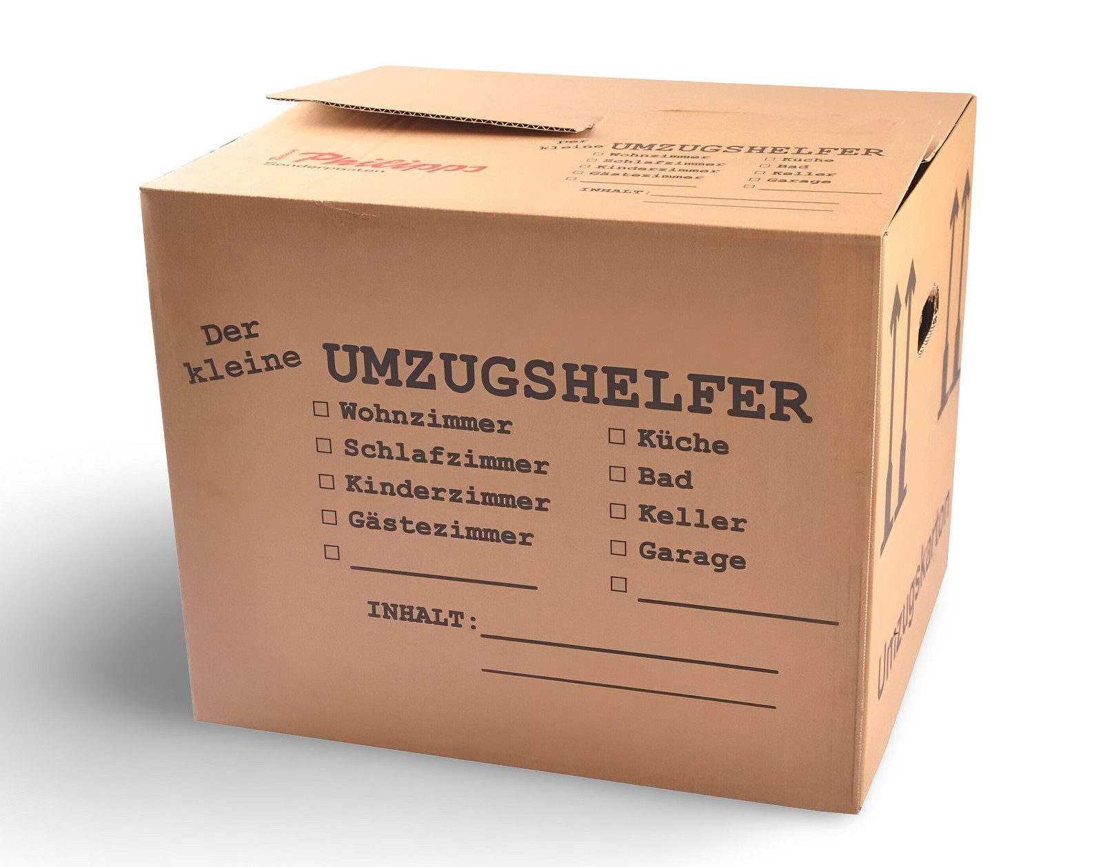 BURI Aufbewahrungsbox Umzugskarton bedruckt 41x35x34 Umzugskiste Bücherkiste Archivkarton