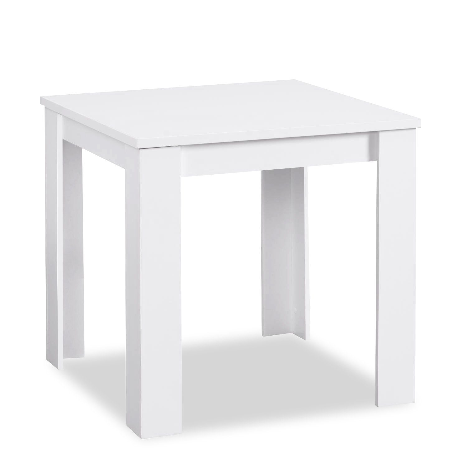 Homestyle4u Weiß mit cm Esstisch 3-tlg) Essgruppe (Komplett-Set, 80x80 Stühlen Polsterstuhl, 2