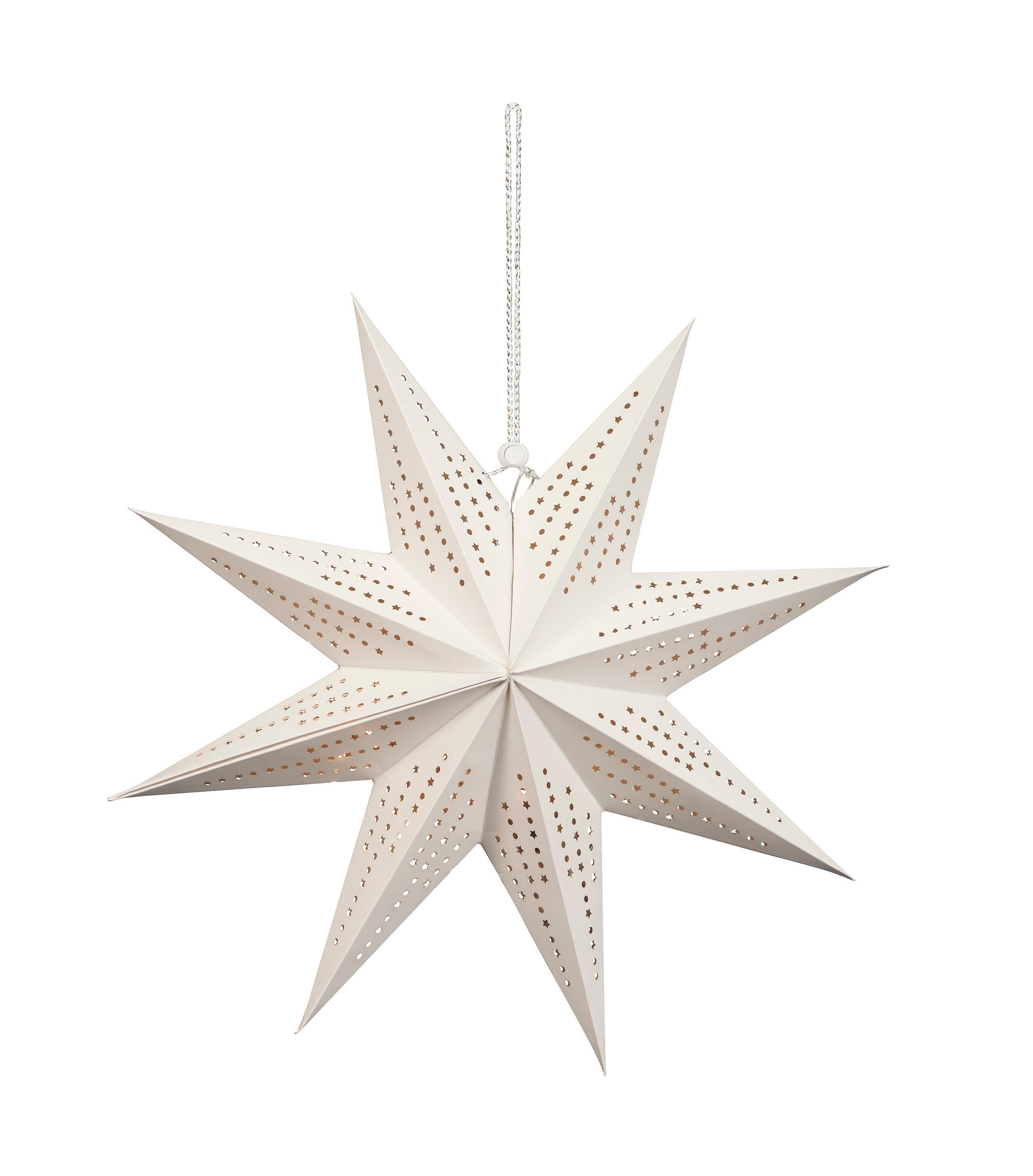 IC Winterworld LED Stern Weihnachtsstern aus Papier zum Aufhängen, ca. Ø 45 cm, LED fest integriert, warm-weiß, inkl. 10er LED Lichterkette