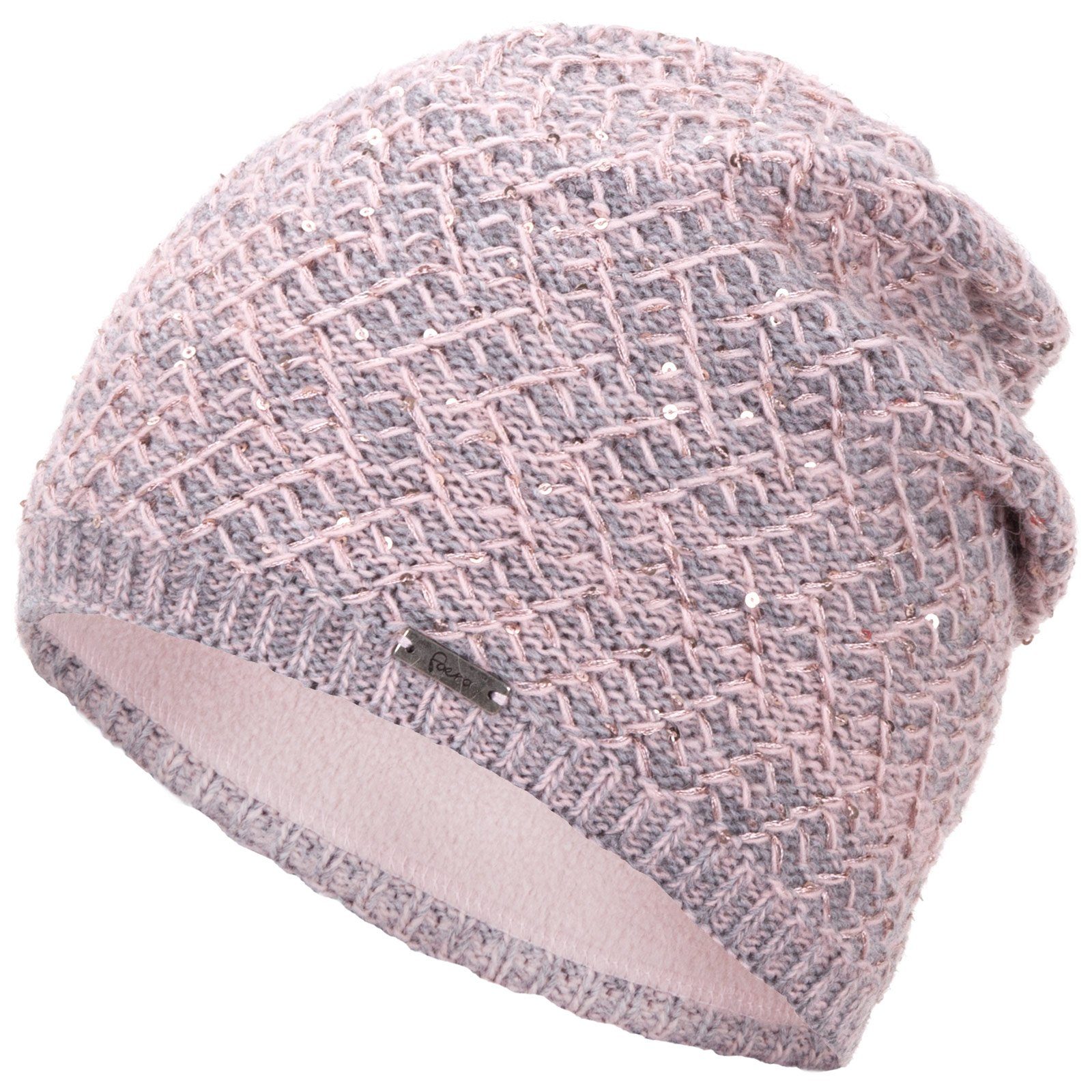 Faera Strickmütze Wintermütze Damen Mütze Beanie Haube gefüttert Strickmütze Damenmütze