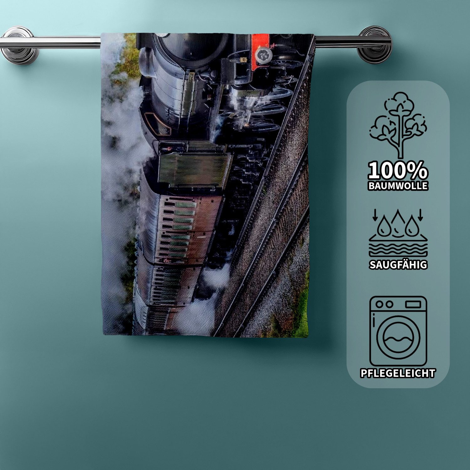 Aptex Handtücher Lokomotive Duschtuch Badetuch Handtuch Strandtuch Eisenbah günstig online kaufen