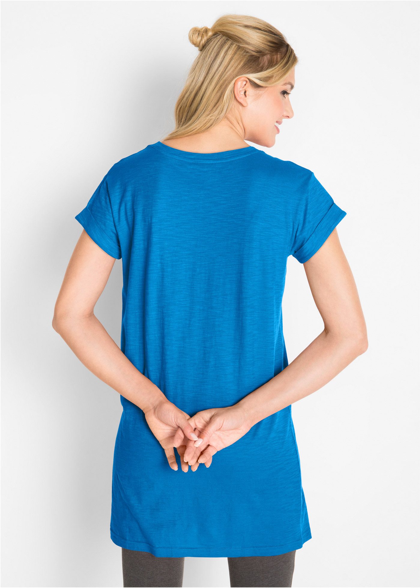 bonprix Longshirt bequeme Passform, lang, aus reiner Baumwolle