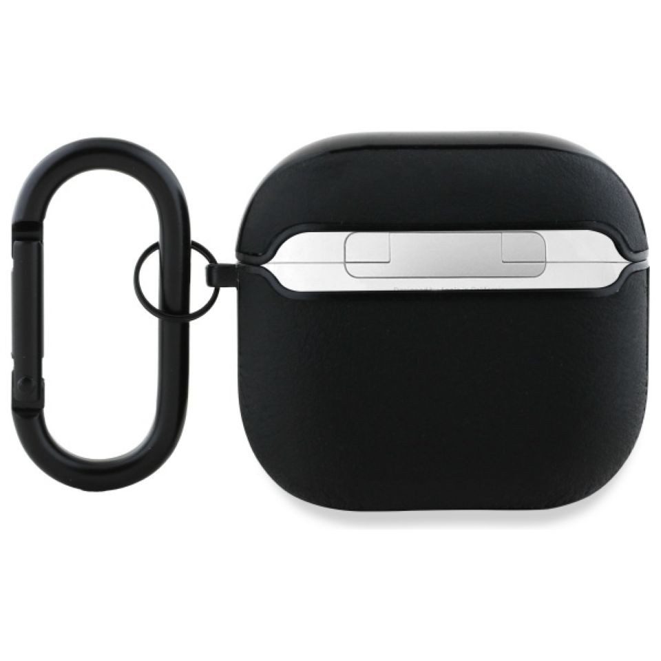 BMW Kopfhörer-Schutzhülle Case AirPods 4 Echtleder schwarz Logo Metal, Kantenschutz