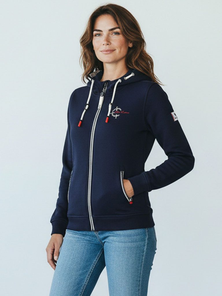 Dry Fashion Kapuzensweatjacke Juist Damen Sweatjacke Juist mit Kapuze - Kapuzenjacke taillierter Schnitt