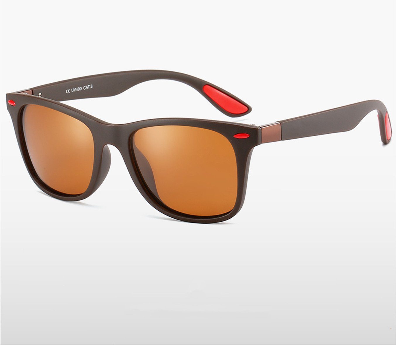 XDeer Retrosonnenbrille Polarisierte TAC-Linse HD für Fahren UV400-Spiegelbrillen und Retro-Sonnenbrille, Golf quadratische Angeln modische Männer Ultraleichter Frauen, Rahmen/braunes Vintage-Sonnenbrille, Sonnenbrillen Stoßfeste Film Brauner Polarisiert TR90-Rahmen