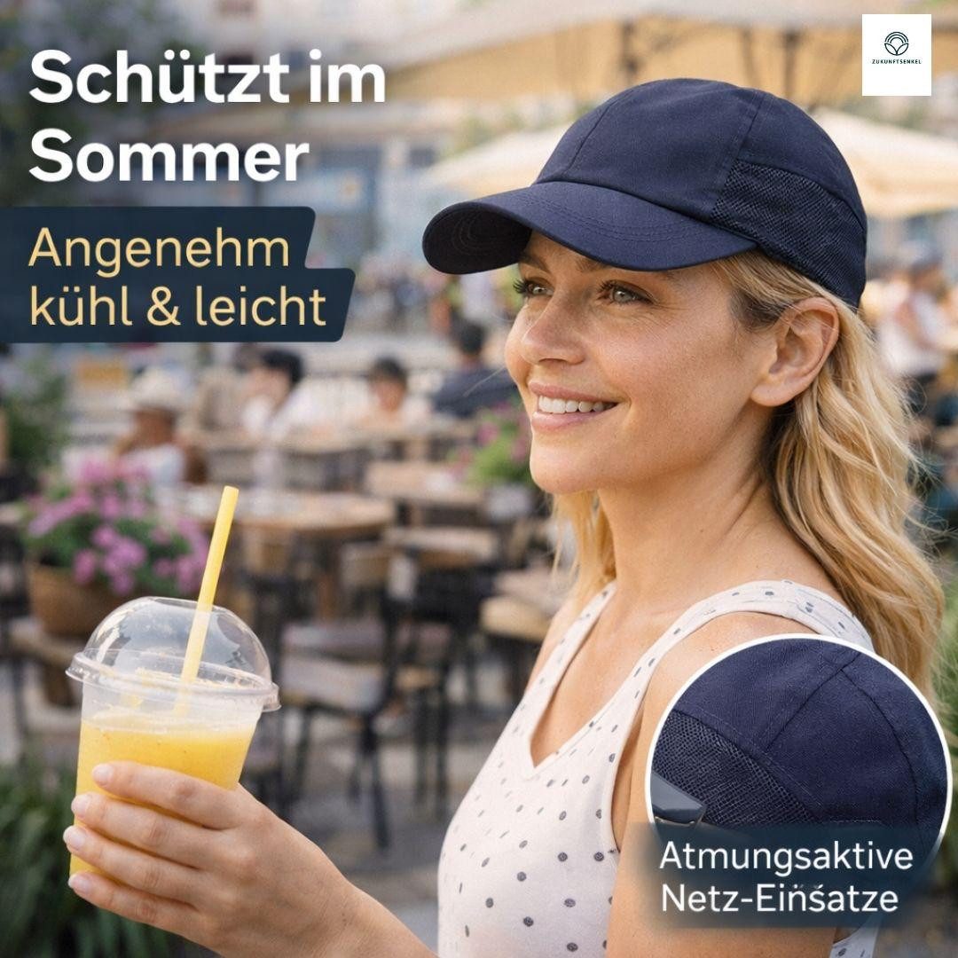ZUKUNFTSENKEL Baseball Cap Outdoor Kappe Unisex Leicht & Atmungsaktiv mit Netz-Einsätzen (Sommer Basecap Herren & Damen) Laufkappe Sportkappe Schirmmütze