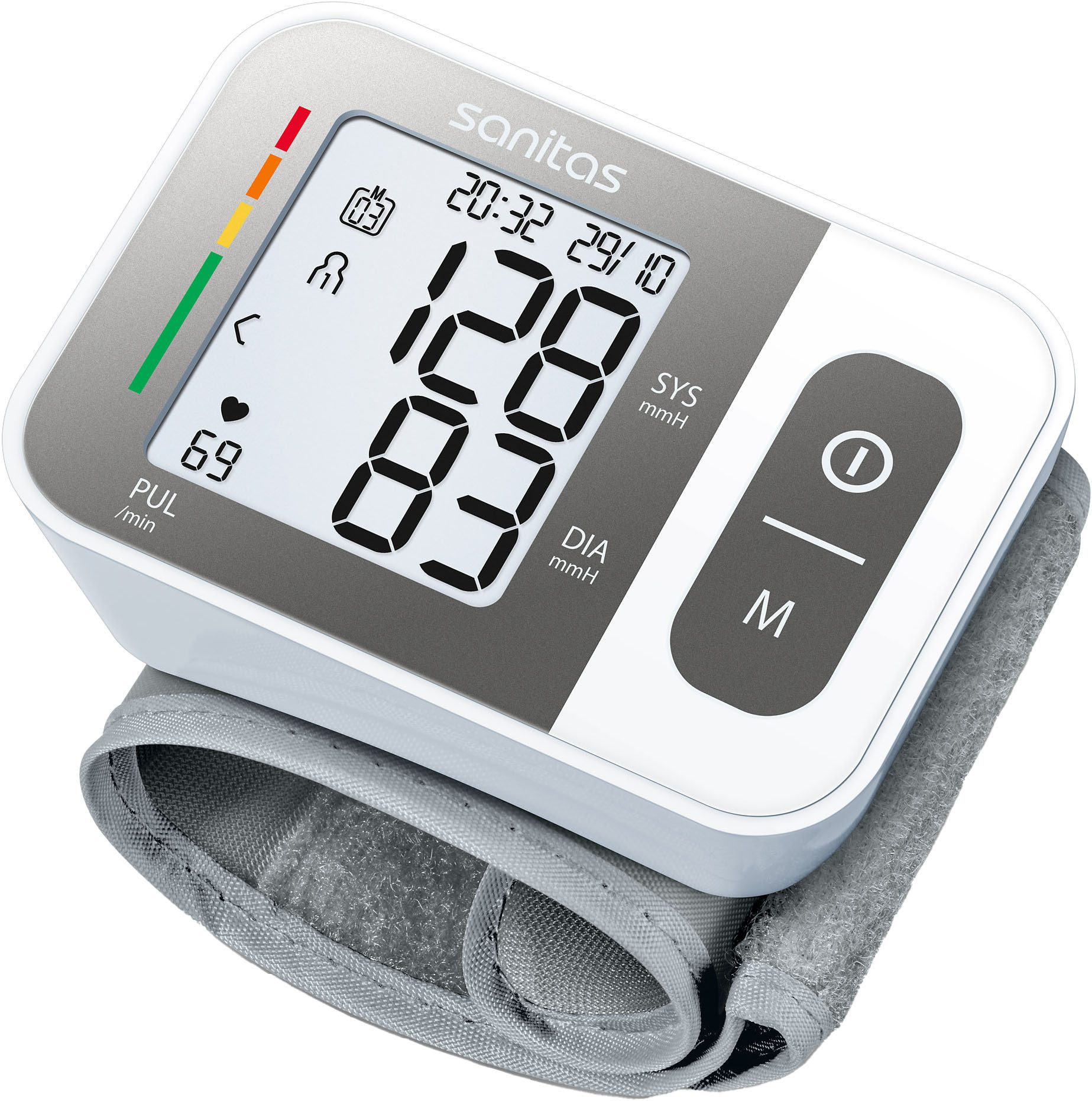 Sanitas Handgelenk-Blutdruckmessgerät SBC 15 für vollautomatische Messungen von Blutdruck und Puls, Medizinprodukt, inkl. Aufbewahrungsbox, 2 x 60 Speicherplätze