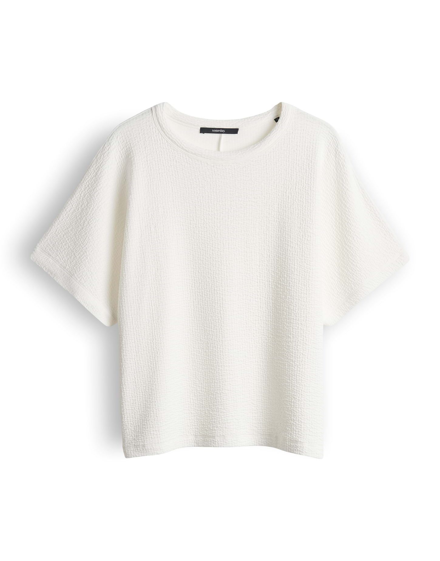 someday Kurzarmshirt Kialu Lockere Passform, leichte Crash-Optik für Alltag und Büro